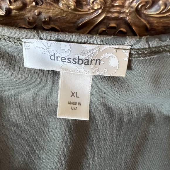 Dress Barn Olive Green Front Layered Sleeveless Top - Size XL - Picture 6 of 8